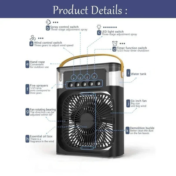 Ventilador Portátil 3 en 1