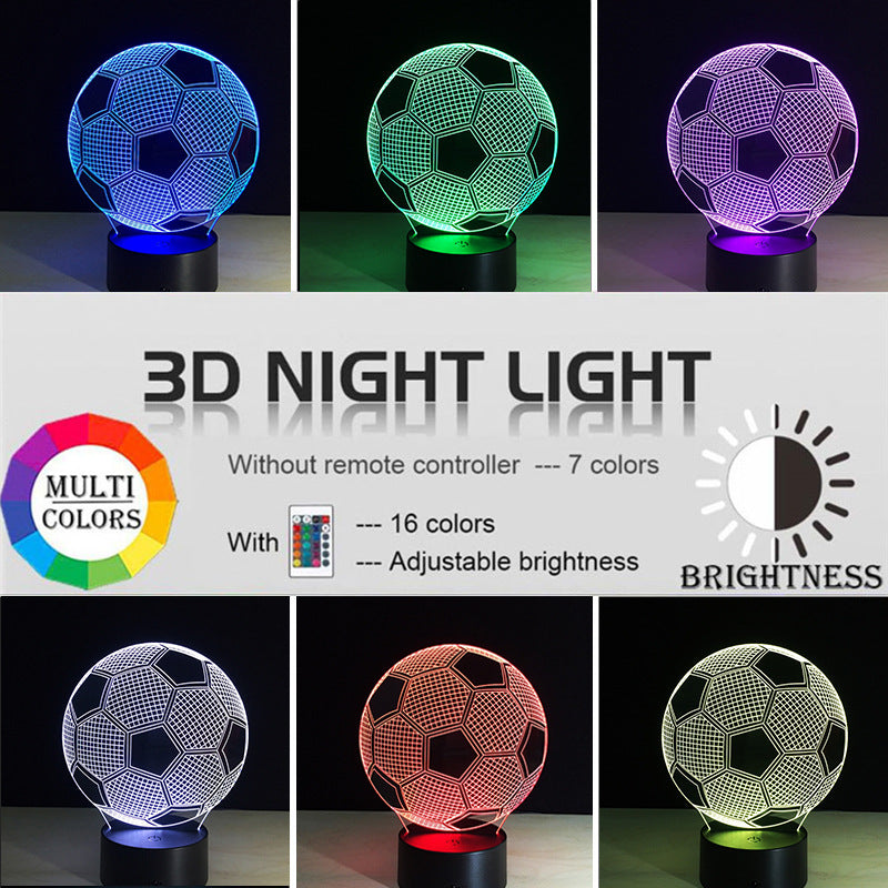 Lámpara LED Fútbol 3D | Luz Nocturna Multicolor